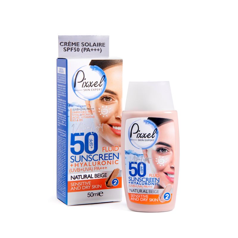[COS-00295] PIXXEL - SUNSCREEN SPF 50 SENSITIVE & DRY SKIN NATURAL BEIGE - 2